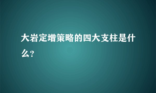 大岩定增策略的四大支柱是什么？
