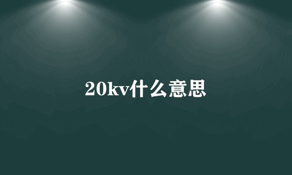 20kv什么意思