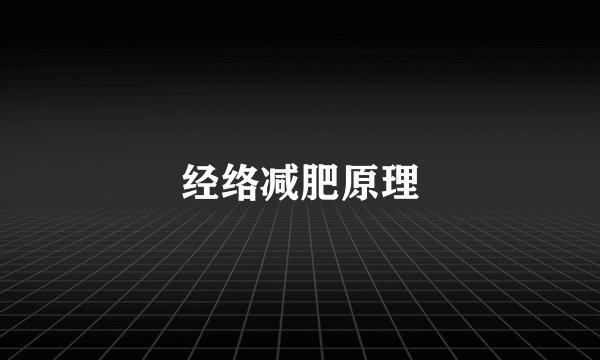 经络减肥原理