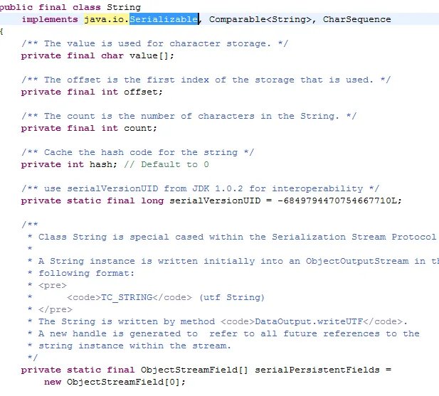 java.lang的String类实现了Serializable接口吗？