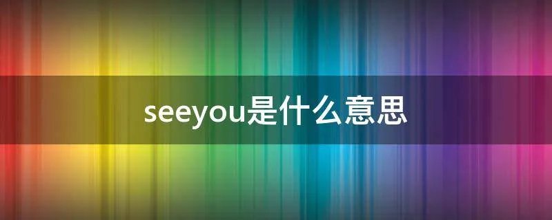seeyou是什么意思