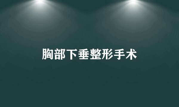 胸部下垂整形手术