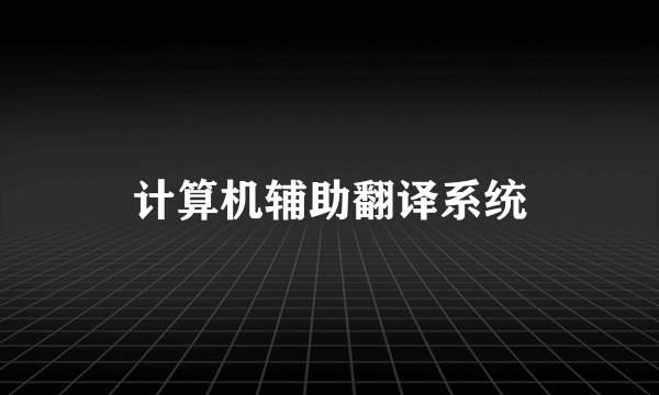 计算机辅助翻译系统
