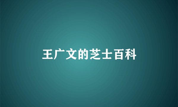 王广文的芝士百科