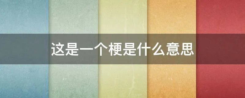 这是一个梗是什么意思