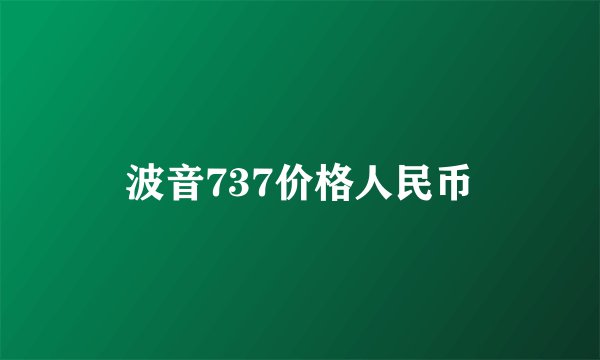 波音737价格人民币