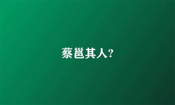 蔡邕其人?
