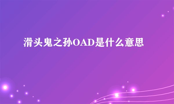 滑头鬼之孙OAD是什么意思