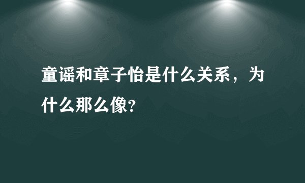 童谣和章子怡是什么关系，为什么那么像？