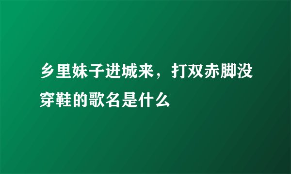 乡里妹子进城来，打双赤脚没穿鞋的歌名是什么
