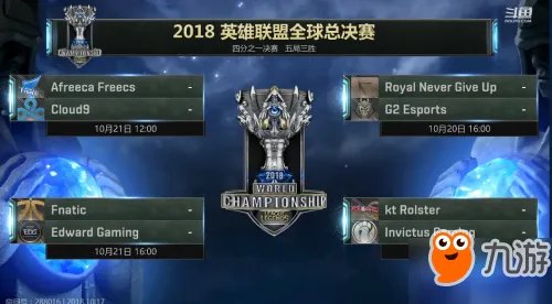 《lol》s8总决赛10月20日什么比赛 KTvsIG、RNGvsG2/10月21日AFSvsC9、FNCvsEDG