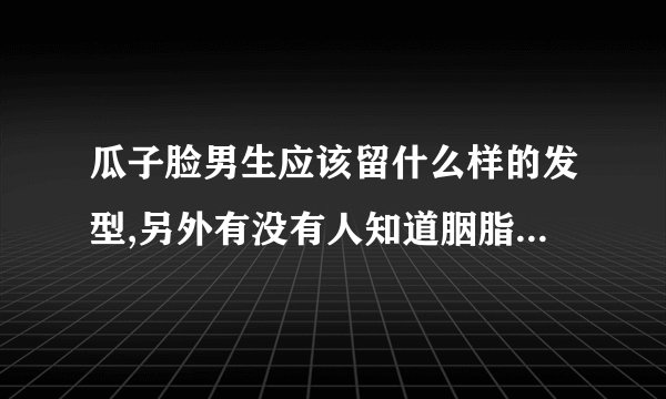 瓜子脸男生应该留什么样的发型,另外有没有人知道胭脂鱼发型，介绍一下