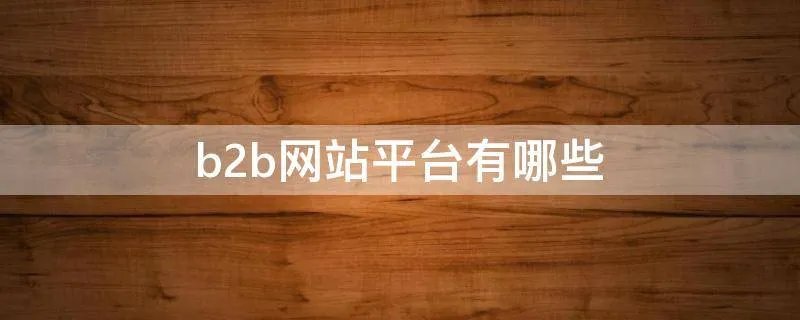 b2b网站平台有哪些