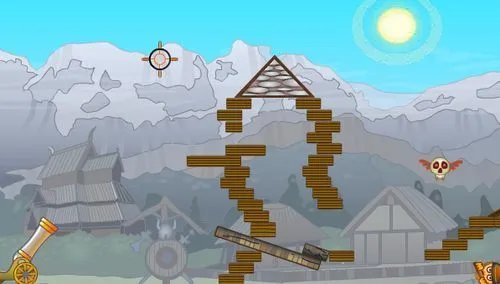 大炮轰小人2第三关和第四关攻略