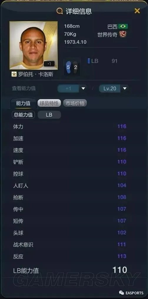 FIFA Online3新传奇球员能力值与属性介绍