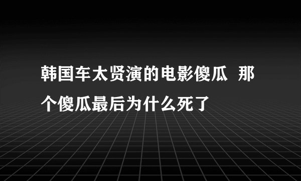 韩国车太贤演的电影傻瓜  那个傻瓜最后为什么死了