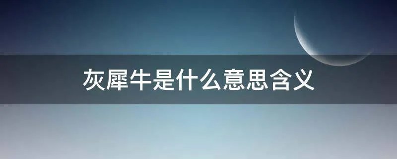 灰犀牛是什么意思含义