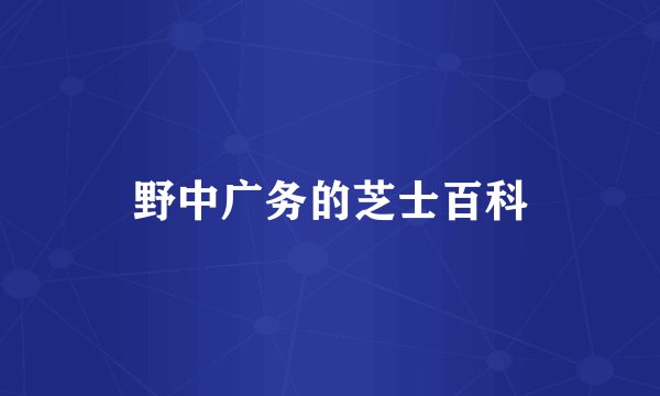 野中广务的芝士百科