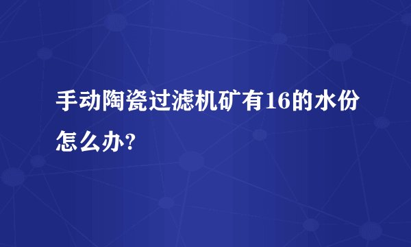手动陶瓷过滤机矿有16的水份怎么办?