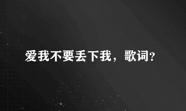 爱我不要丢下我，歌词？