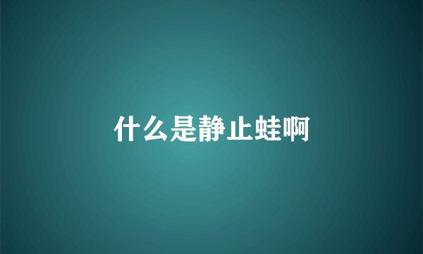 什么是静止蛙啊