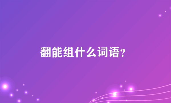 翻能组什么词语？
