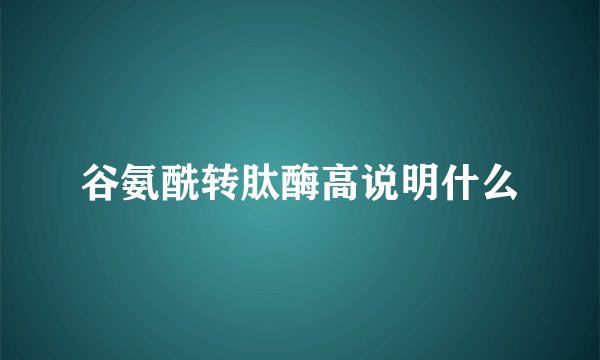 谷氨酰转肽酶高说明什么