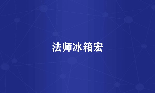 法师冰箱宏