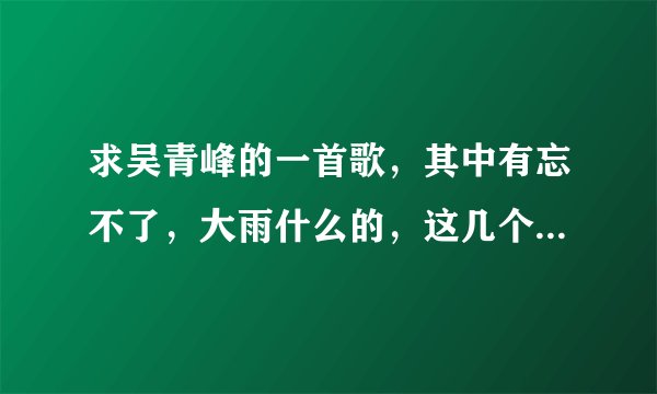 求吴青峰的一首歌，其中有忘不了，大雨什么的，这几个字，千真万确是吴青峰的声音，一听就知道，急求啊！