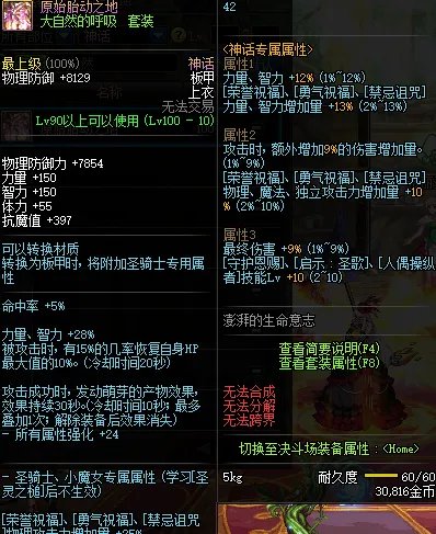 《DNF》极诣暗殿骑士装备介绍