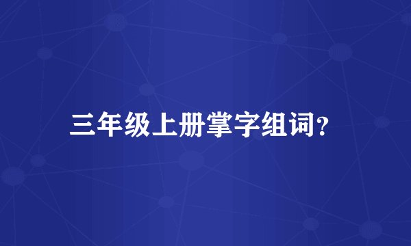 三年级上册掌字组词？