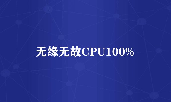 无缘无故CPU100%