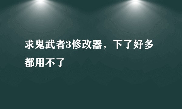 求鬼武者3修改器，下了好多都用不了