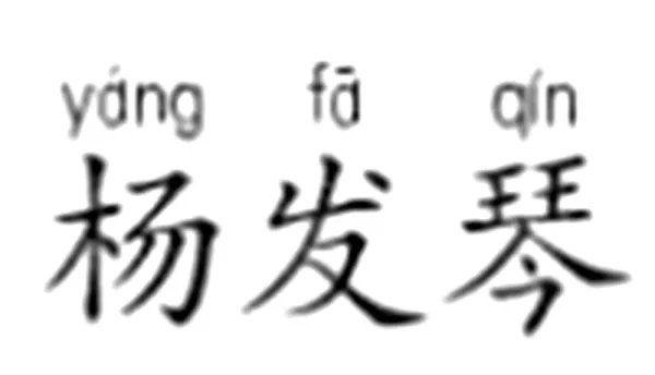 杨发琴三个字用拼音怎么写？