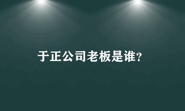 于正公司老板是谁？
