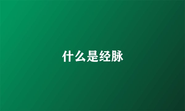 什么是经脉