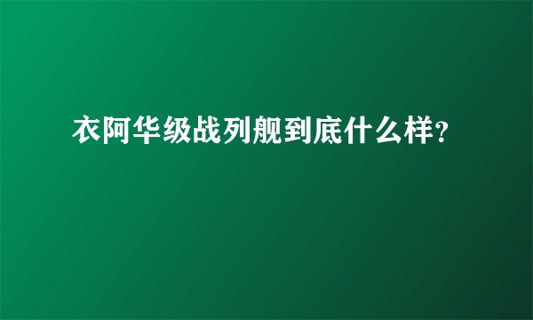 衣阿华级战列舰到底什么样？