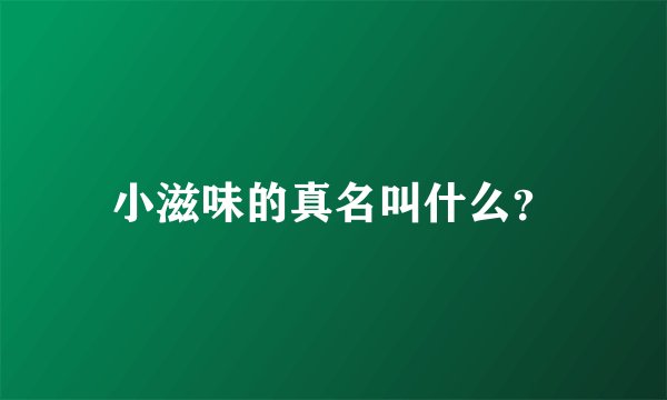 小滋味的真名叫什么？