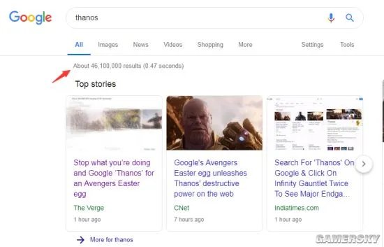 谷歌“灭霸”彩蛋：搜索瞬间蒸发一半 再点下全复活