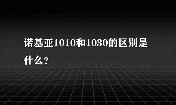 诺基亚1010和1030的区别是什么？