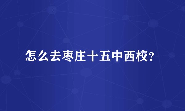 怎么去枣庄十五中西校？