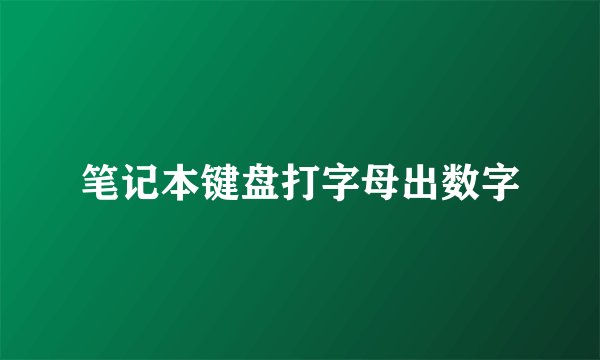 笔记本键盘打字母出数字