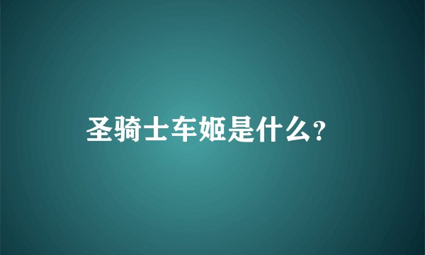 圣骑士车姬是什么？