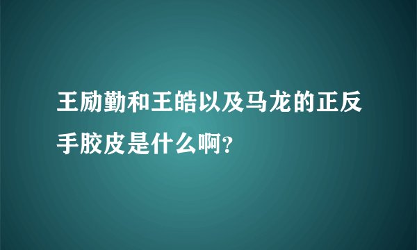 王励勤和王皓以及马龙的正反手胶皮是什么啊？