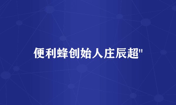 便利蜂创始人庄辰超