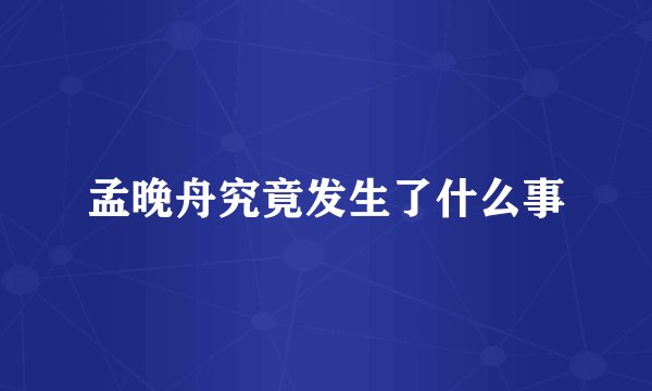 孟晚舟究竟发生了什么事