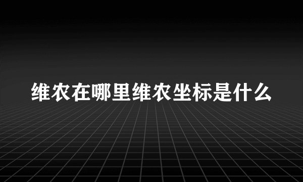 维农在哪里维农坐标是什么