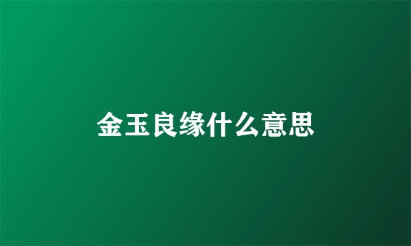 金玉良缘什么意思