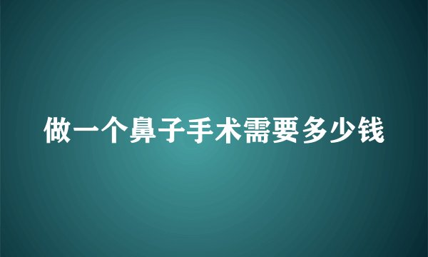 做一个鼻子手术需要多少钱