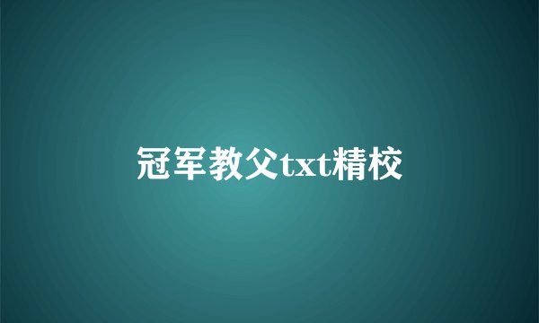 冠军教父txt精校